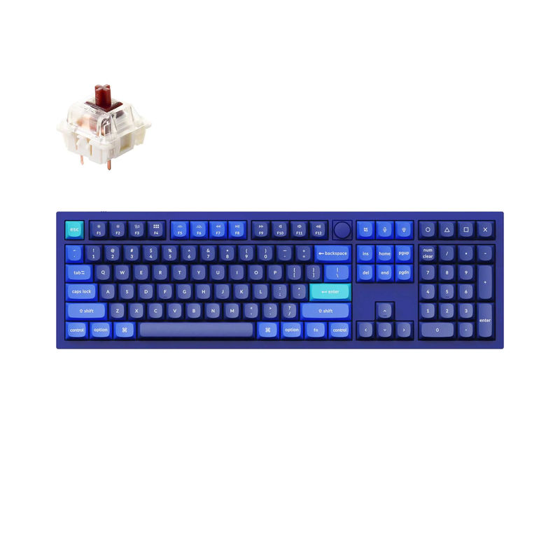 Keychron Q6 QMK Custom Mechanical Keyboard - Type:Fully Assembled Knob - Color:Navy Blue - B - Switches:Gateron G Pro Brown
