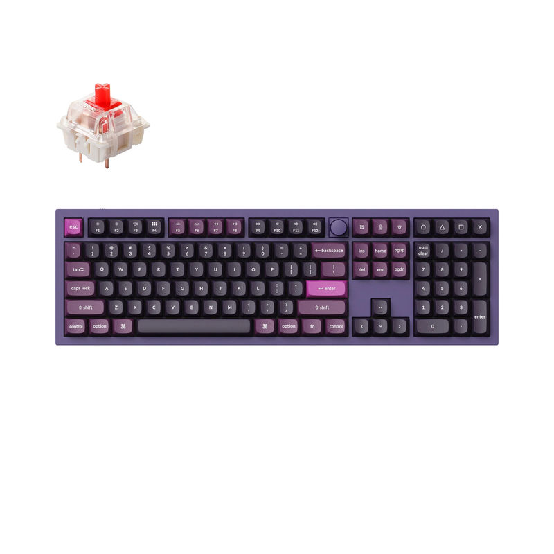 Keychron Q6 QMK Custom Mechanical Keyboard - Type:Fully Assembled Knob (Special Edition) - Color:Purple - Switches:Gateron G Pro Red