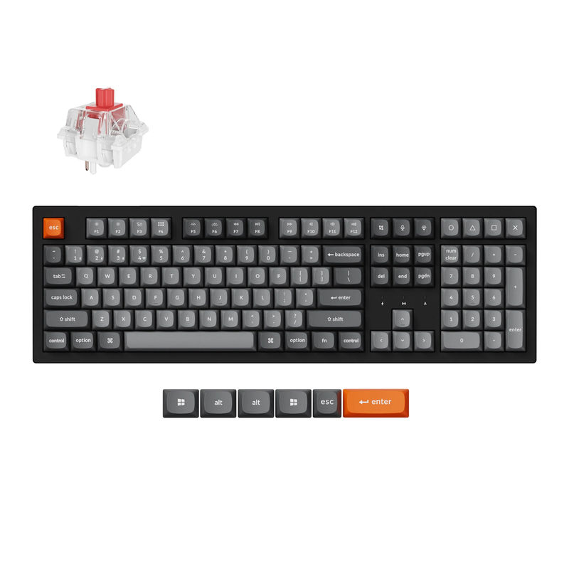 Keychron K10 Max QMK Wireless Mechanical Keyboard - Type And Color:Black - Fully Assembled - Version:RGB Backlight - Switch Type:Keychron Super Banana