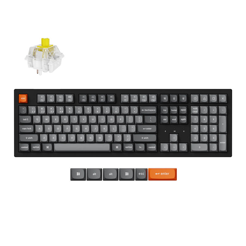 Keychron K10 Max QMK Wireless Mechanical Keyboard - Type And Color:Black - Fully Assembled (Hot-Swappable) - Version:RGB Backlight - Switch Type:Keychron Super Banana