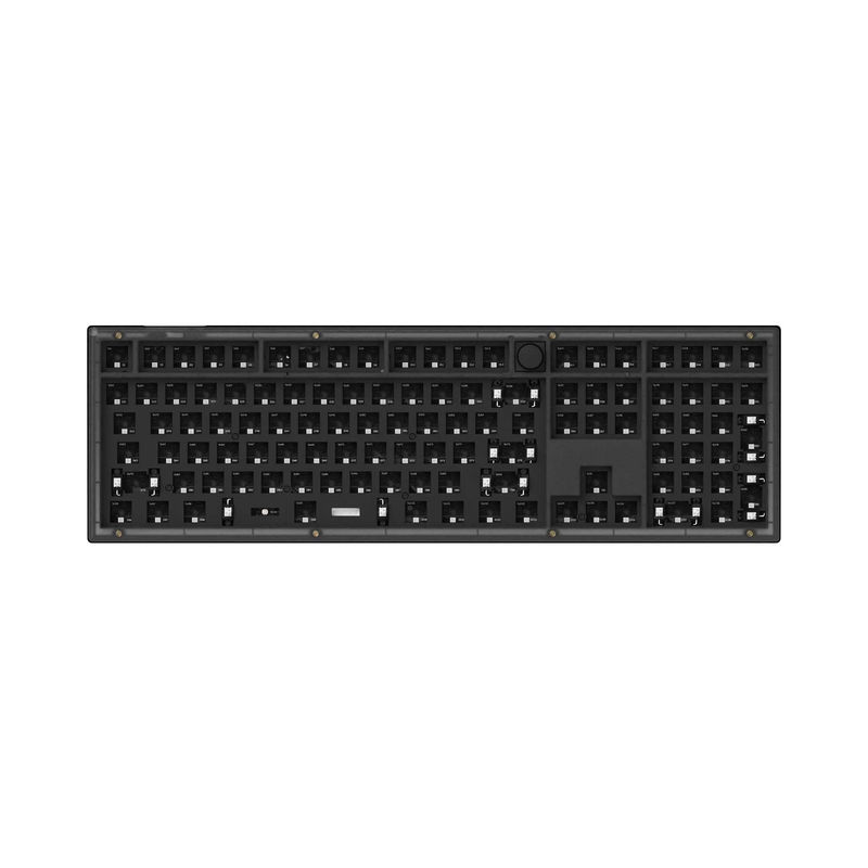 Keychron V6 QMK Custom Mechanical Keyboard - Type:Barebone Knob - Color:Frosted Black (Translucent) - Switches:Barebone