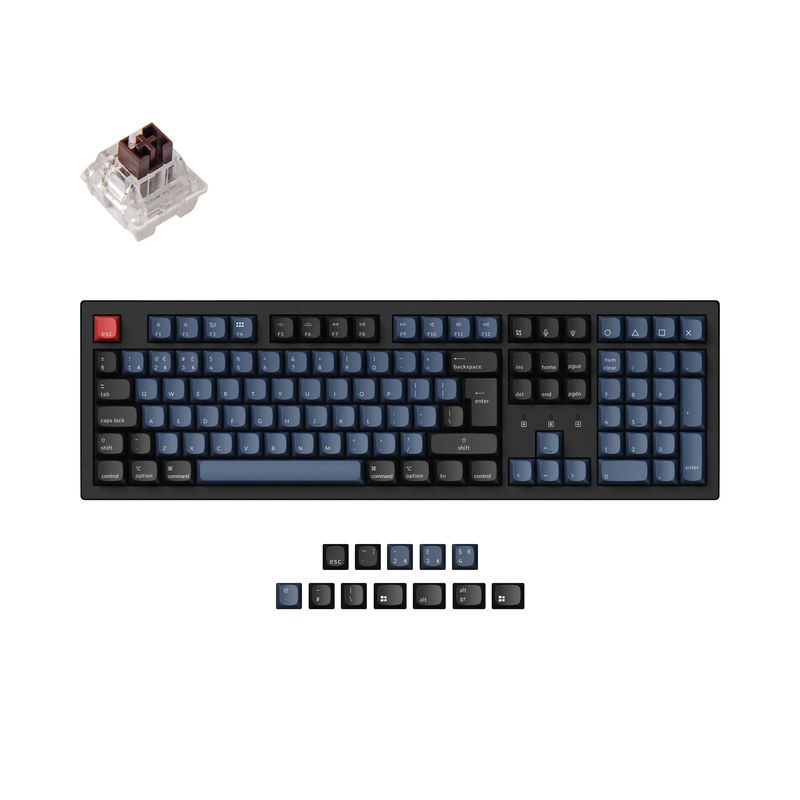 Keychron K10 Pro QMK/VIA Wireless Mechanical Keyboard ISO Layout Collection - Type:Fully Assembled (Hot-Swappable) / RGB Backlight-ABS Keycaps - Layout Version:UK-ISO - Switch Option:Keychron K Pro Mechanical Brown