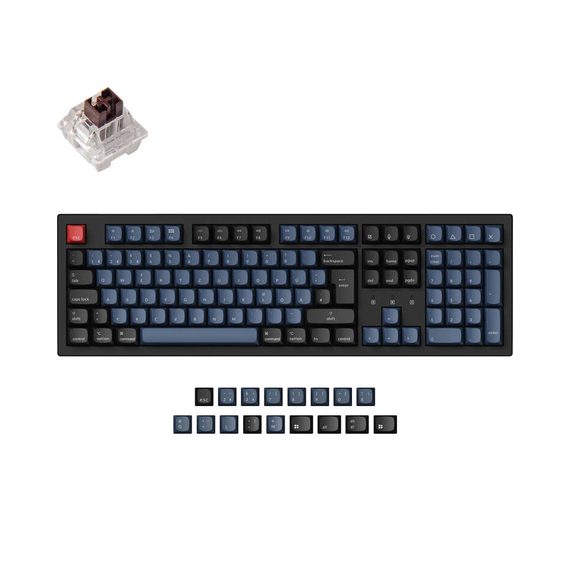 Keychron K10 Pro QMK/VIA Wireless Mechanical Keyboard ISO Layout Collection - Type:Fully Assembled (Hot-Swappable) / RGB Backlight-ABS Keycaps - Layout Version:DE-ISO - Switch Option:Keychron K Pro Mechanical Brown