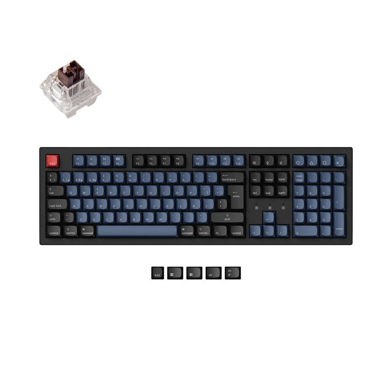 Keychron K10 Pro QMK/VIA Wireless Mechanical Keyboard ISO Layout Collection - Type:Fully Assembled (Hot-Swappable) / RGB Backlight-ABS Keycaps - Layout Version:ES-ISO - Switch Option:Keychron K Pro Mechanical Brown