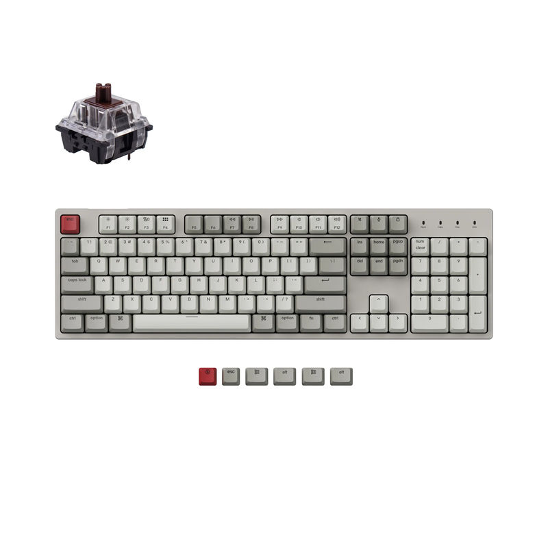 Keychron C2 Wired Mechanical Keyboard - Version:Non-Backlight (Retro Color) - Switch Type:Keychron Mechanical - Switch Option:Brown