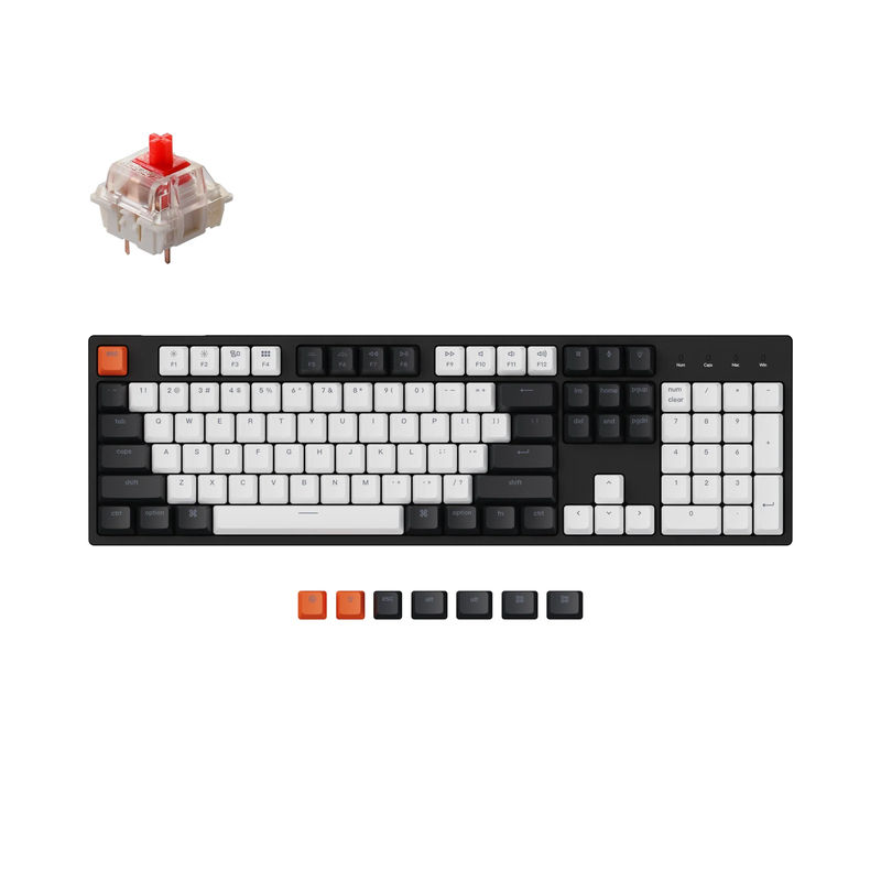 Keychron C2 Wired Mechanical Keyboard - Version:RGB Backlight - Switch Type:Gateron G Pro Mechanical (Hot-Swappable) - Switch Option:Red