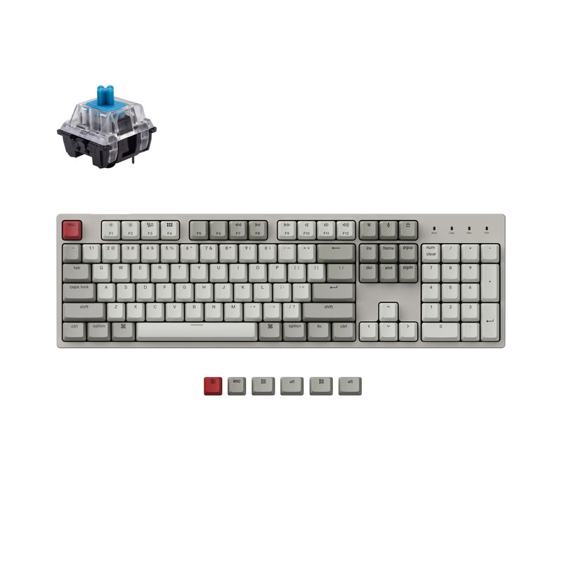 Keychron C2 Wired Mechanical Keyboard - Version:Non-Backlight (Retro Color) - Switch Type:Keychron Mechanical - Switch Option:Blue