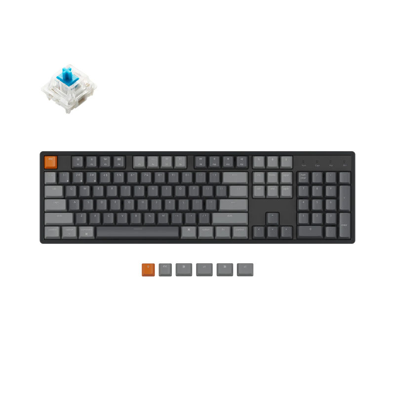 Keychron K10 Wireless Mechanical Keyboard - Version:RGB Backlight Aluminum Frame - Switch Type:Gateron G Pro Mechanical - Switch Option:Blue