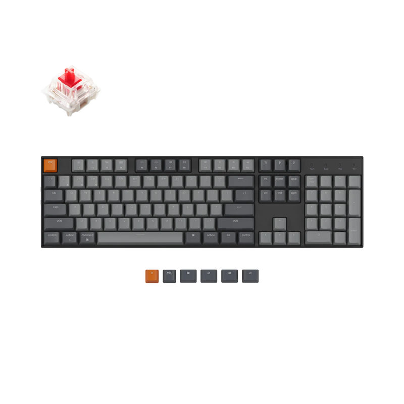 Keychron K10 Wireless Mechanical Keyboard - Version:White Backlight - Switch Type:Gateron G Pro Mechanical (Hot-Swappable) - Switch Option:Red