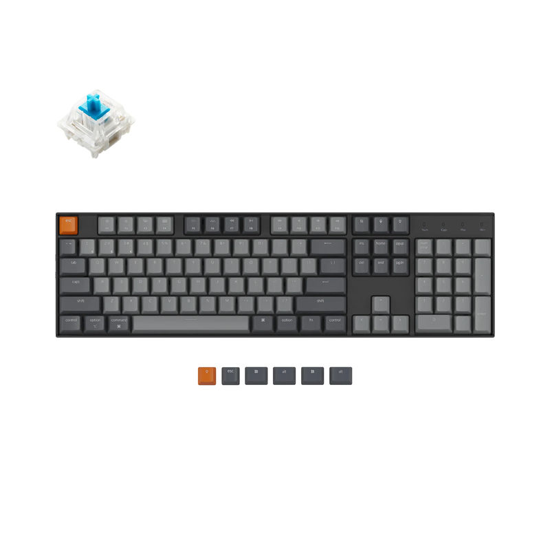 Keychron K10 Wireless Mechanical Keyboard - Version:RGB Backlight - Switch Type:Gateron G Pro Mechanical - Switch Option:Blue