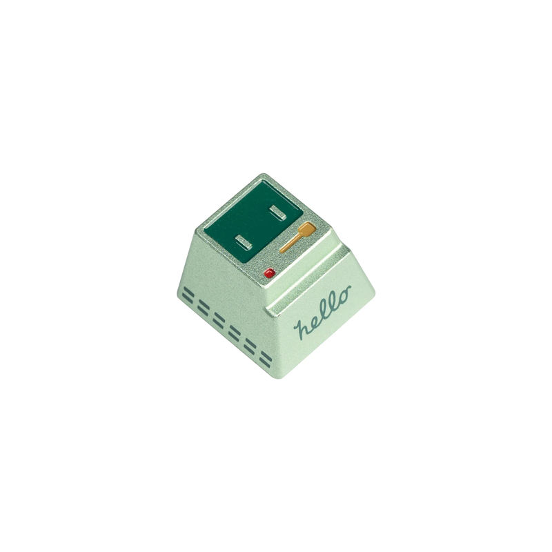Keychron Cute Computer Aluminum Alloy Artisan Keycap - Size:1u - Colorways:Green