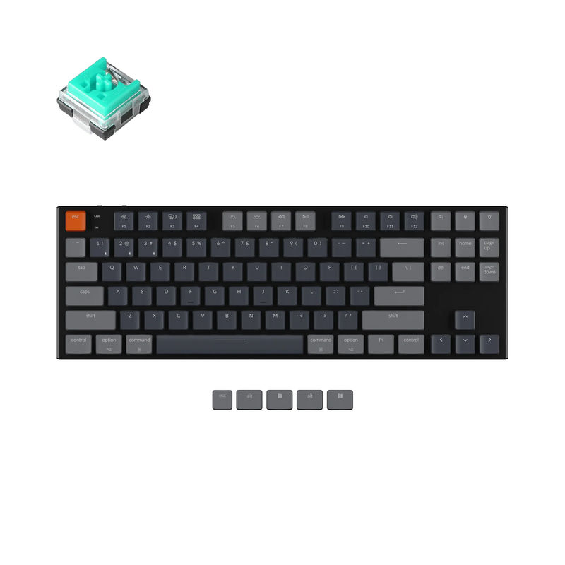 Keychron K1 Wireless Mechanical Keyboard (Version 5) - Version:RGB Backlight Aluminum Body - Switch Type:Low Profile Keychron Optical (Hot-Swappable) - Switch Option:Mint