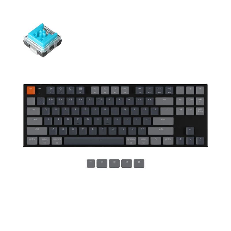 Keychron K1 Wireless Mechanical Keyboard (Version 5) - Version:RGB Backlight Aluminum Body - Switch Type:Low Profile Keychron Optical (Hot-Swappable) - Switch Option:Blue
