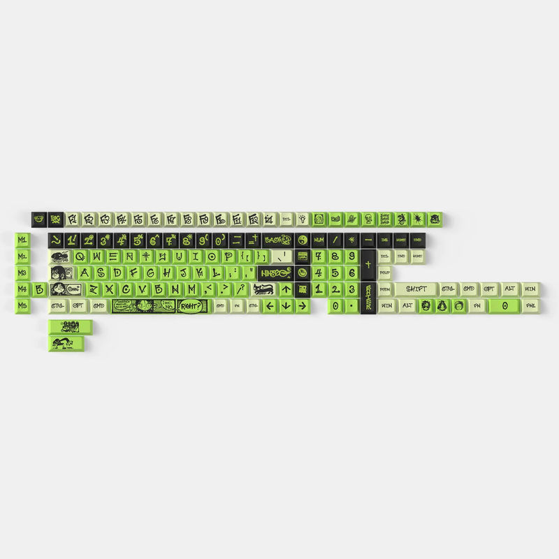 NINEGO - Cherry Profile Dye-Sub PBT Full Keycap Set - Version:Full Set (140 keys) - Colorways:Green
