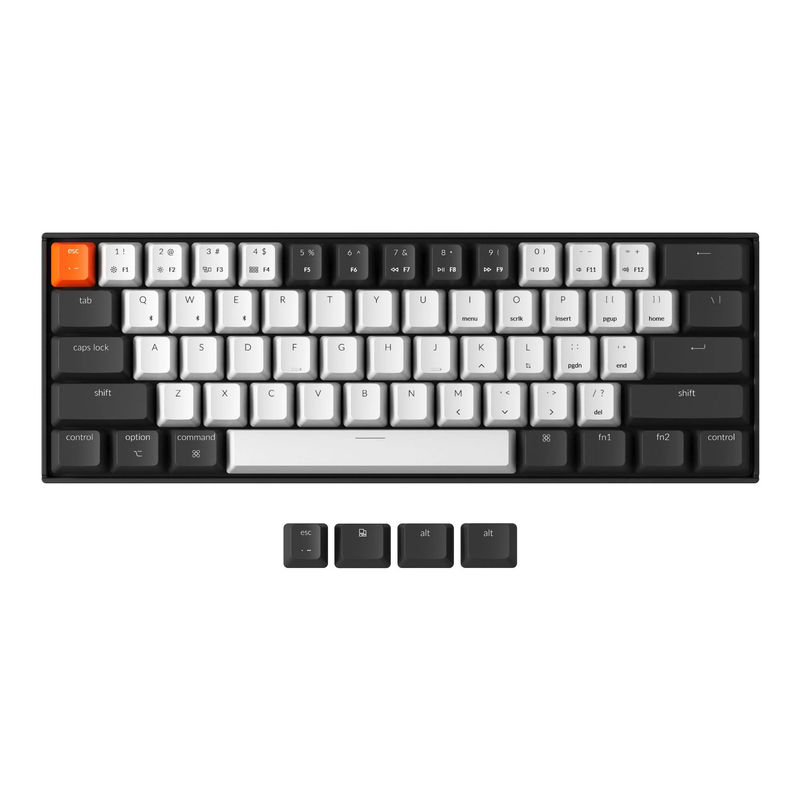 Keychron K12 Keycap Set - Version:Non-Backlight Shine Through - Color Scheme:Black White