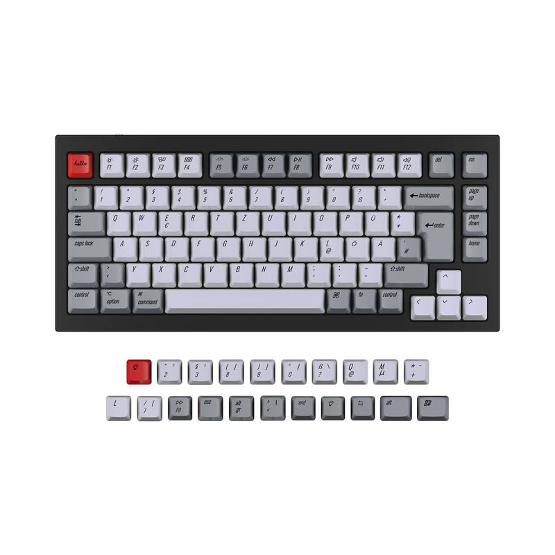 ISO Q1 & Q1 Pro & V1 & K2 & K2 Pro OEM Dye-Sub PBT Keycap Set - Version:K2 HE & Q1 HE & Q1 & Q1 Pro & V1 & K2 & K2 Pro OEM Keycap Set - Keyboard Version:DE-ISO