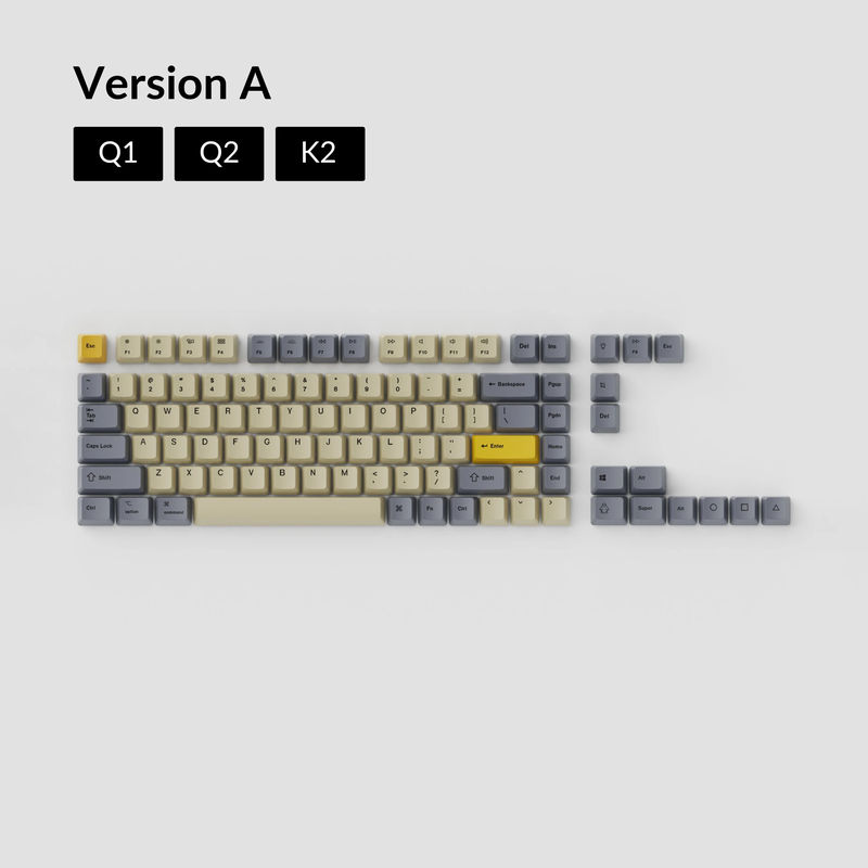 OEM Dye-Sub PBT Keycap Set - Wheat Grey - Version:OEM Keycap Set - Keyboard Version:Version A