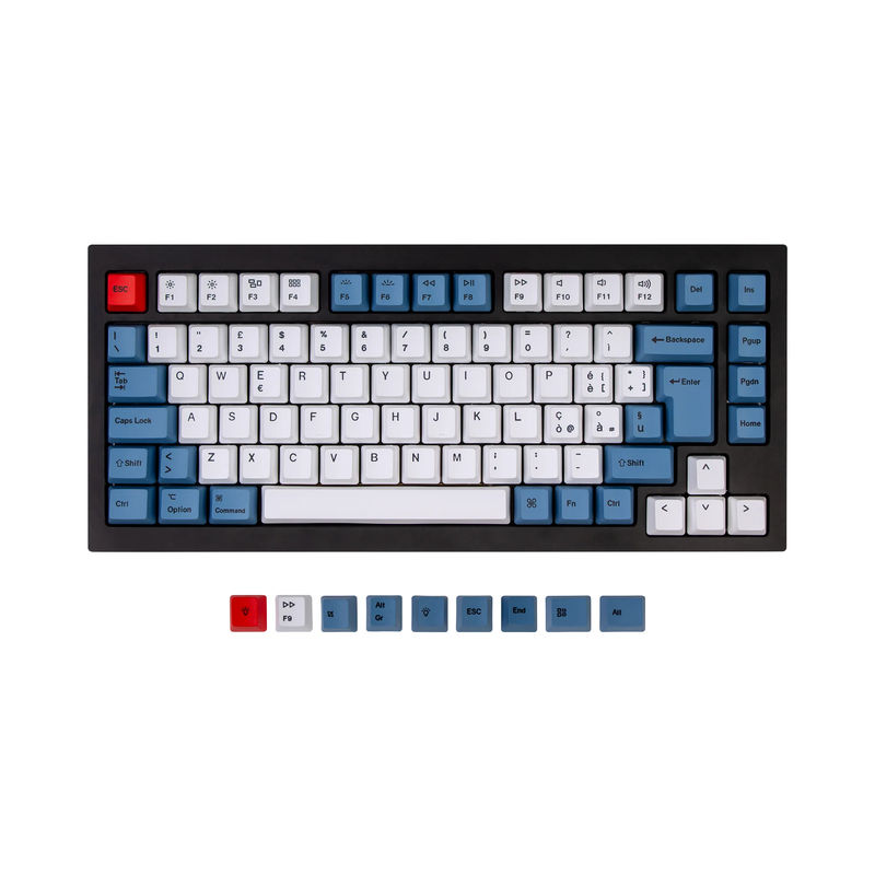 ISO Q1 & Q1 Pro & V1 & K2 & K2 Pro OEM Dye-Sub PBT Keycap Set - Blue - Version:K2 HE & Q1 HE & Q1 & Q1 Pro & V1 & K2 & K2 Pro OEM Keycap Set - Keyboard Version:IT-ISO
