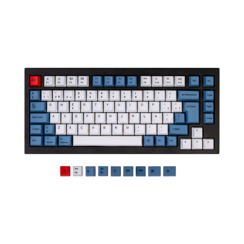 ISO Q1 & Q1 Pro & V1 & K2 & K2 Pro OEM Dye-Sub PBT Keycap Set - Blue - Version:K2 HE & Q1 HE & Q1 & Q1 Pro & V1 & K2 & K2 Pro OEM Keycap Set - Keyboard Version:ESP-ISO
