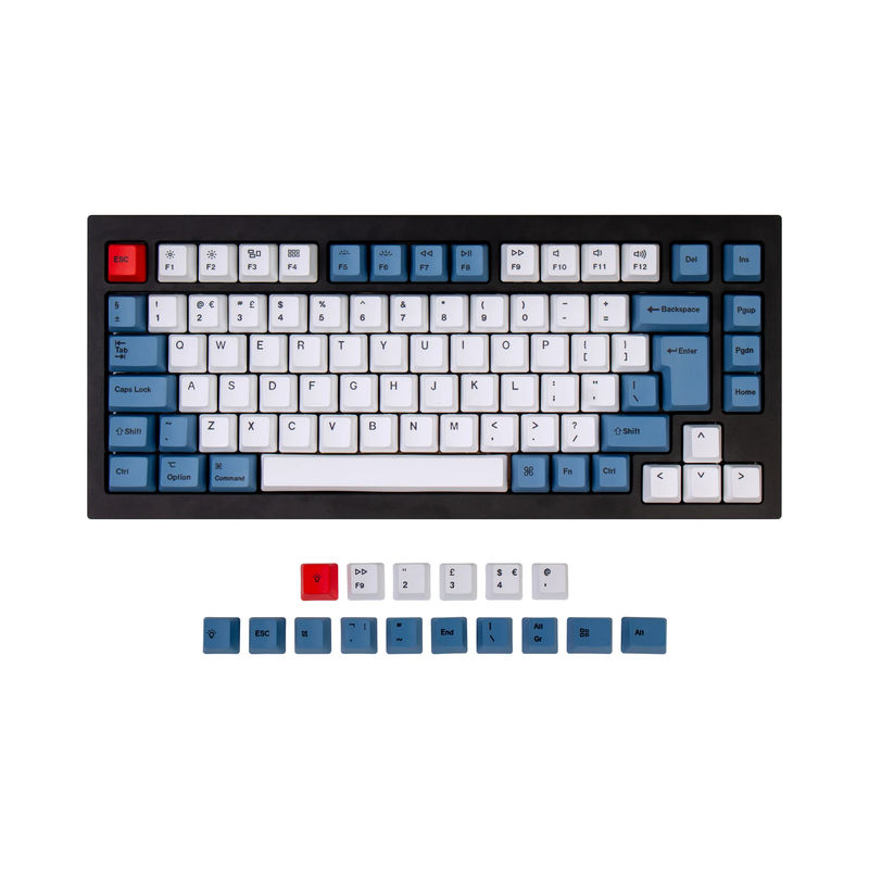 ISO Q1 & Q1 Pro & V1 & K2 & K2 Pro OEM Dye-Sub PBT Keycap Set - Blue - Version:K2 HE & Q1 HE & Q1 & Q1 Pro & V1 & K2 & K2 Pro OEM Keycap Set - Keyboard Version:UK-ISO