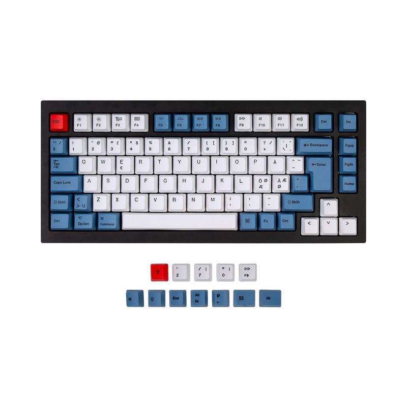 ISO Q1 & Q1 Pro & V1 & K2 & K2 Pro OEM Dye-Sub PBT Keycap Set - Blue - Version:K2 HE & Q1 HE & Q1 & Q1 Pro & V1 & K2 & K2 Pro OEM Keycap Set - Keyboard Version:Nordic-ISO
