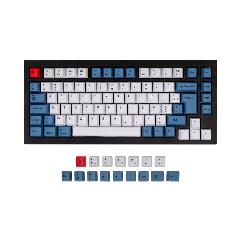 ISO Q1 & Q1 Pro & V1 & K2 & K2 Pro OEM Dye-Sub PBT Keycap Set - Blue - Version:K2 HE & Q1 HE & Q1 & Q1 Pro & V1 & K2 & K2 Pro OEM Keycap Set - Keyboard Version:FR-ISO