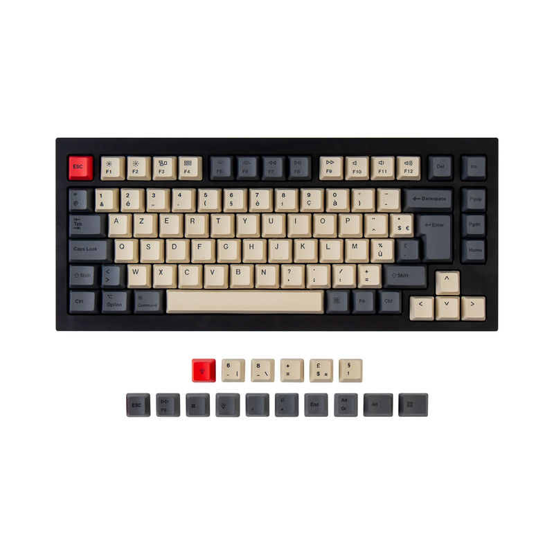 ISO Q1 & Q1 Pro & V1 & K2 & K2 Pro OEM Dye-Sub PBT Keycap Set - Carbon - Version:K2 HE & Q1 HE & Q1 & Q1 Pro & V1 & K2 & K2 Pro OEM Keycap Set - Keyboard Version:FR-ISO