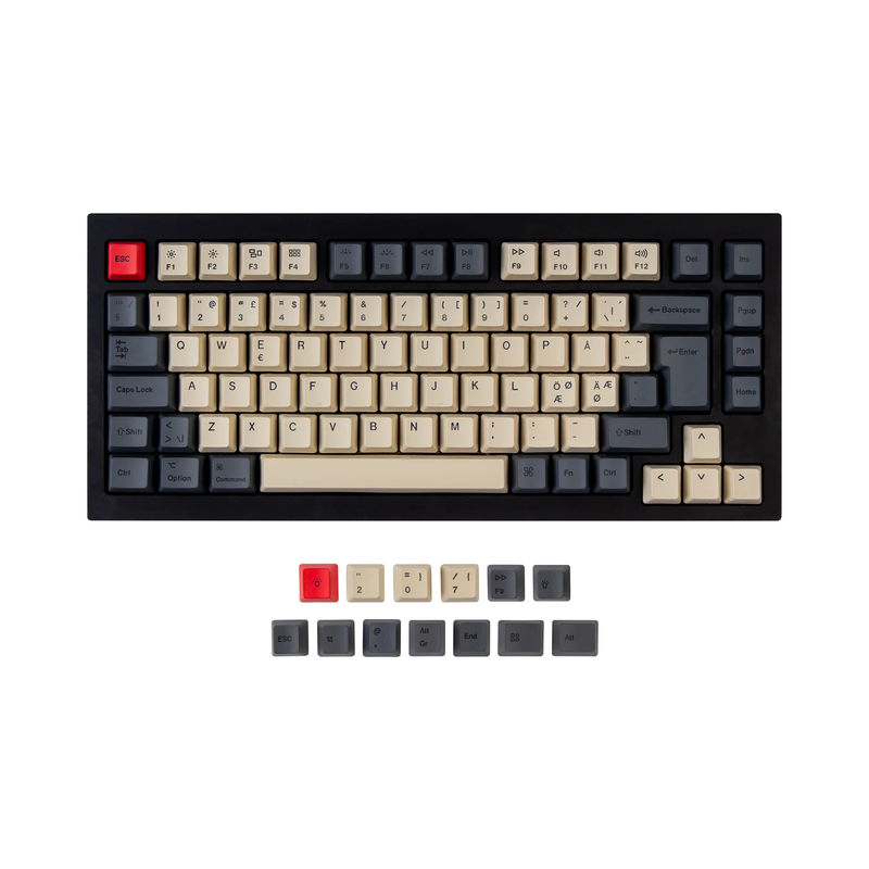 ISO Q1 & Q1 Pro & V1 & K2 & K2 Pro OEM Dye-Sub PBT Keycap Set - Carbon - Version:K2 HE & Q1 HE & Q1 & Q1 Pro & V1 & K2 & K2 Pro OEM Keycap Set - Keyboard Version:Nordic-ISO