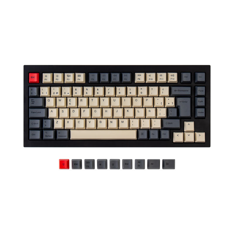 ISO Q1 & Q1 Pro & V1 & K2 & K2 Pro OEM Dye-Sub PBT Keycap Set - Carbon - Version:K2 HE & Q1 HE & Q1 & Q1 Pro & V1 & K2 & K2 Pro OEM Keycap Set - Keyboard Version:ESP-ISO