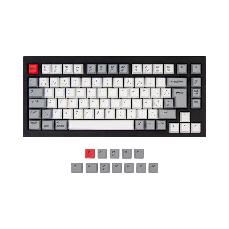ISO & ANSI Q1 & Q1 Pro & Q2 & Q2 Pro & V1 & V2 & K2 & K2 Pro OEM Dye-Sub PBT Keycap Set - Retro - Version:Q1 HE & Q1 & Q1 Pro & Q2 & Q2 Pro & V1 & V2 & K2 & K2 Pro OEM PBT Retro Keycap Set - Keyboard Version:Belgian-ISO