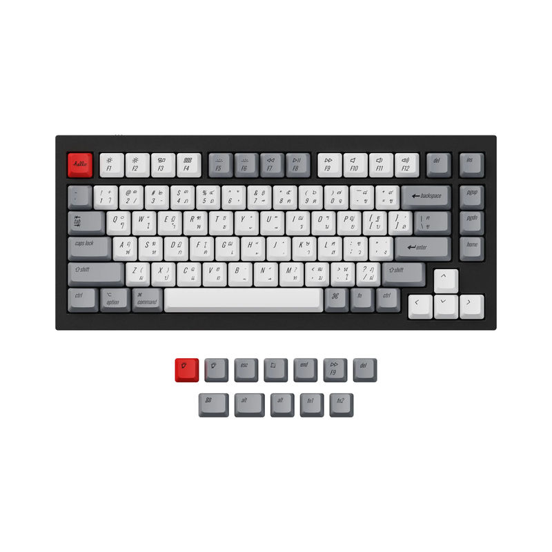 ISO & ANSI Q1 & Q1 Pro & Q2 & Q2 Pro & V1 & V2 & K2 & K2 Pro OEM Dye-Sub PBT Keycap Set - Retro - Version:Q1 HE & Q1 & Q1 Pro & Q2 & Q2 Pro & V1 & V2 & K2 & K2 Pro OEM PBT Retro Keycap Set - Keyboard Version:Thai-ANSI