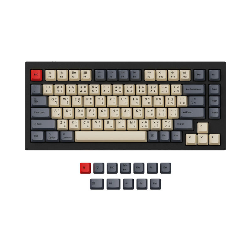 ISO & ANSI Q1 & Q1 Pro & Q2 & Q2 Pro & V1 & V2 & K2 & K2 Pro OEM Dye-Sub PBT Keycap Set - Carbon - Version:Q1 HE & Q1 & Q1 Pro & Q1 Max & Q1 HE & Q2 & Q2 Pro & V1 & V1 Max & V2 & K2 & K2 Pro OEM PBT Carbon Keycap Set - Layout:Thai-ANSI