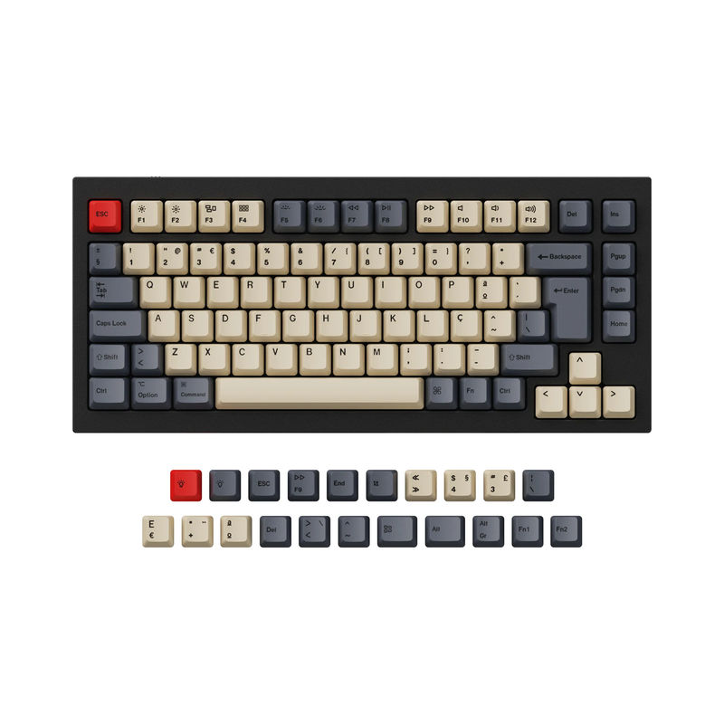 ISO & ANSI Q1 & Q1 Pro & Q2 & Q2 Pro & V1 & V2 & K2 & K2 Pro OEM Dye-Sub PBT Keycap Set - Carbon - Version:Q1 HE & Q1 & Q1 Pro & Q1 Max & Q1 HE & Q2 & Q2 Pro & V1 & V1 Max & V2 & K2 & K2 Pro OEM PBT Carbon Keycap Set - Layout:Portuguese-ISO