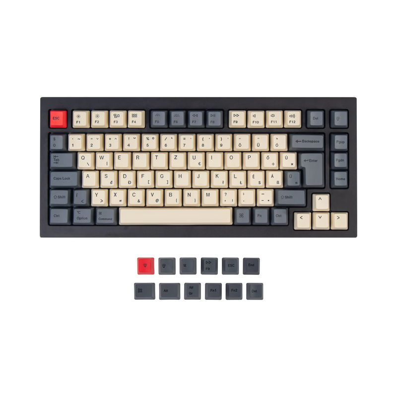 ISO & ANSI Q1 & Q1 Pro & Q2 & Q2 Pro & V1 & V2 & K2 & K2 Pro OEM Dye-Sub PBT Keycap Set - Carbon - Version:Q1 HE & Q1 & Q1 Pro & Q1 Max & Q1 HE & Q2 & Q2 Pro & V1 & V1 Max & V2 & K2 & K2 Pro OEM PBT Carbon Keycap Set - Layout:Hungarian-ISO