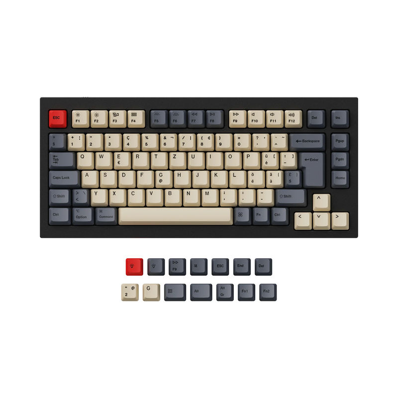 ISO & ANSI Q1 & Q1 Pro & Q2 & Q2 Pro & V1 & V2 & K2 & K2 Pro OEM Dye-Sub PBT Keycap Set - Carbon - Version:Q1 HE & Q1 & Q1 Pro & Q1 Max & Q1 HE & Q2 & Q2 Pro & V1 & V1 Max & V2 & K2 & K2 Pro OEM PBT Carbon Keycap Set - Layout:Swiss-ISO