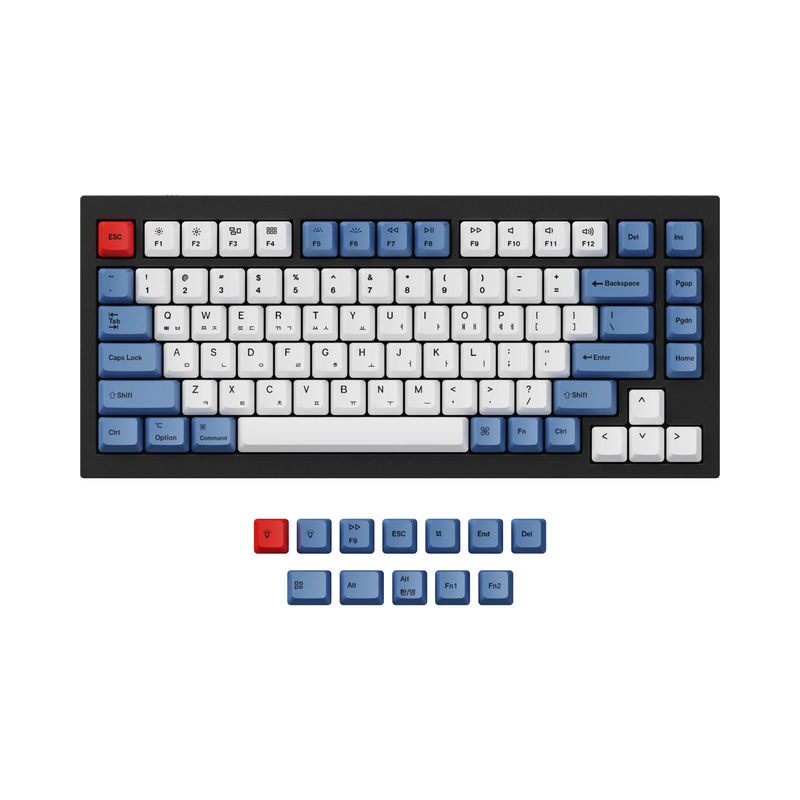 ISO & ANSI Q1 & Q1 Pro & Q2 & Q2 Pro & V1 & V2 & K2 & K2 Pro OEM Dye-Sub PBT Keycap Set - Blue - Version:Q1 HE & Q1 & Q1 Pro & Q2 & Q2 Pro & V1 & V2 & K2 & K2 Pro OEM PBT Blue Keycap Set - Keyboard Version:Korean-ANSI