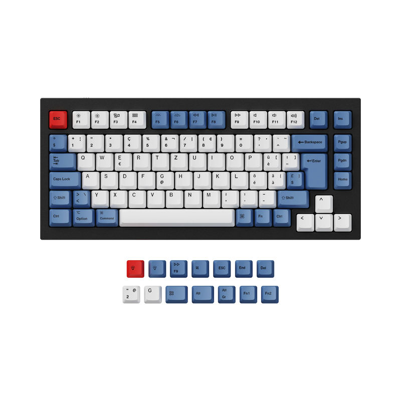 ISO & ANSI Q1 & Q1 Pro & Q2 & Q2 Pro & V1 & V2 & K2 & K2 Pro OEM Dye-Sub PBT Keycap Set - Blue - Version:Q1 HE & Q1 & Q1 Pro & Q2 & Q2 Pro & V1 & V2 & K2 & K2 Pro OEM PBT Blue Keycap Set - Keyboard Version:Swiss-ISO