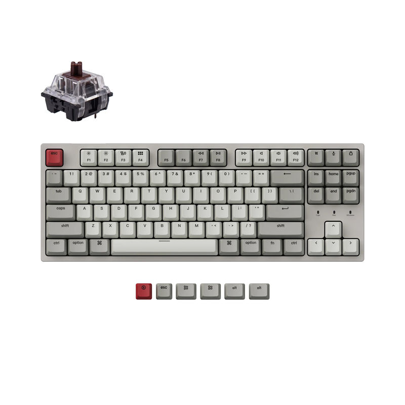 Keychron C1 Wired Mechanical Keyboard - Version:Non-Backlight (Retro Color) - Switch Type:Keychron Mechanical - Switch Option:Brown