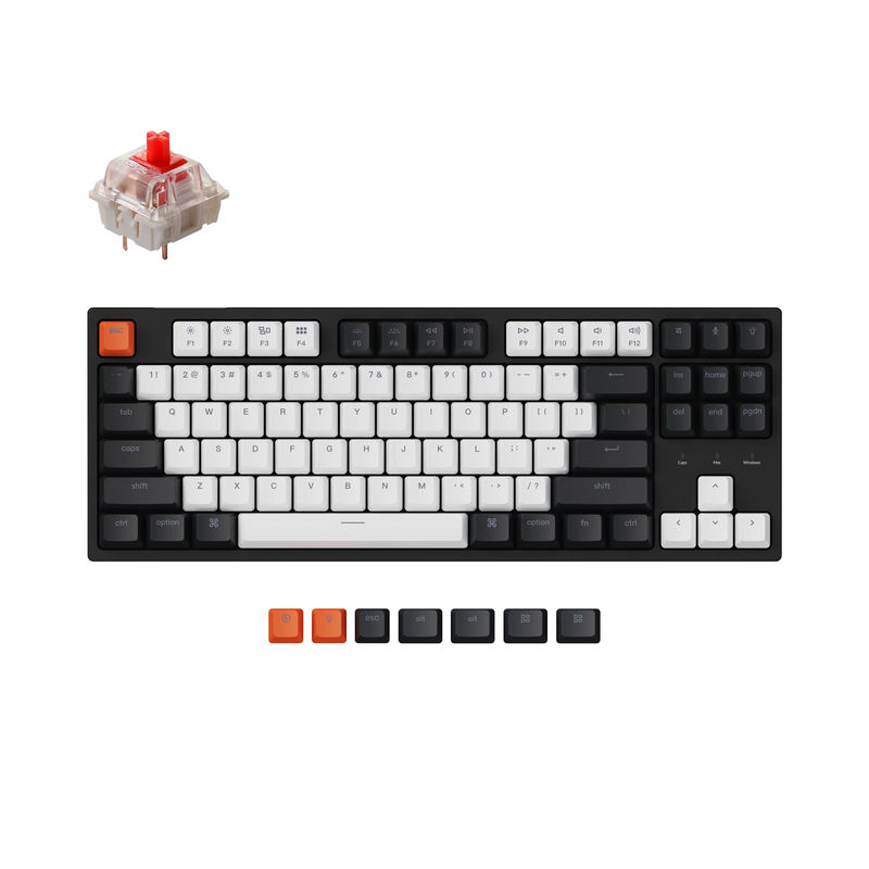 Keychron C1 Wired Mechanical Keyboard - Version:RGB Backlight - Switch Type:Gateron G Pro Mechanical - Switch Option:Red