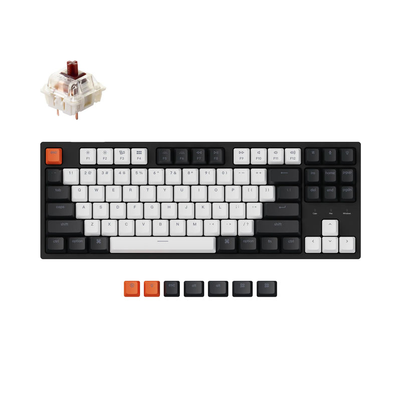 Keychron C1 Wired Mechanical Keyboard - Version:RGB Backlight - Switch Type:Gateron G Pro Mechanical - Switch Option:Brown