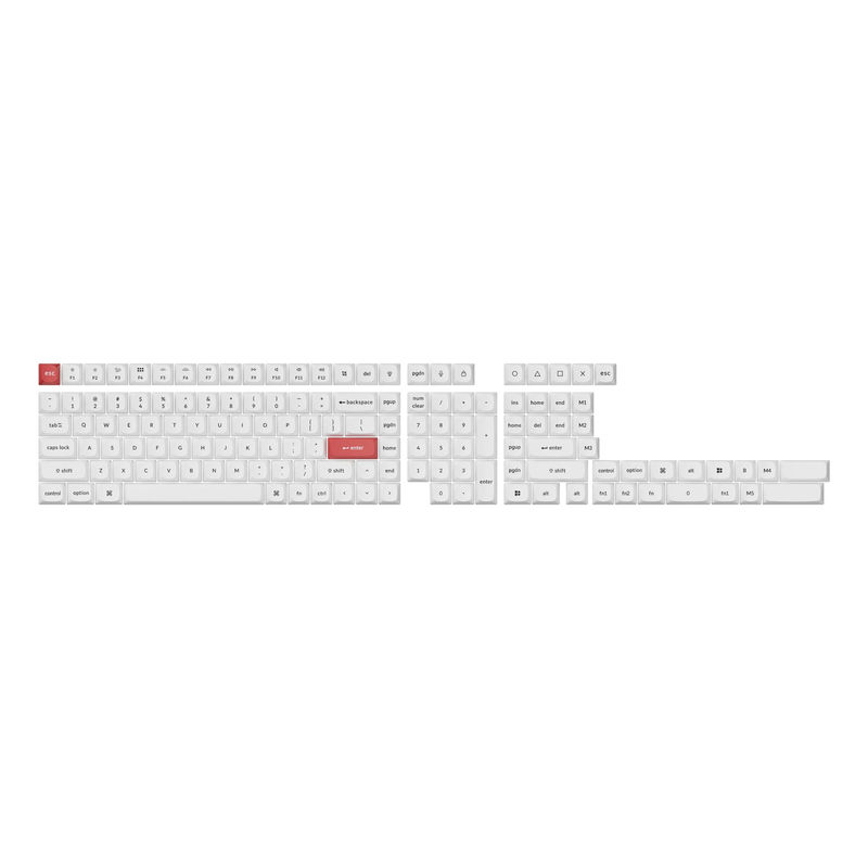 Double Shot PBT OSA Full Set Keycap Set - Version:Full Set (141 keys) - Colorways:Black On White