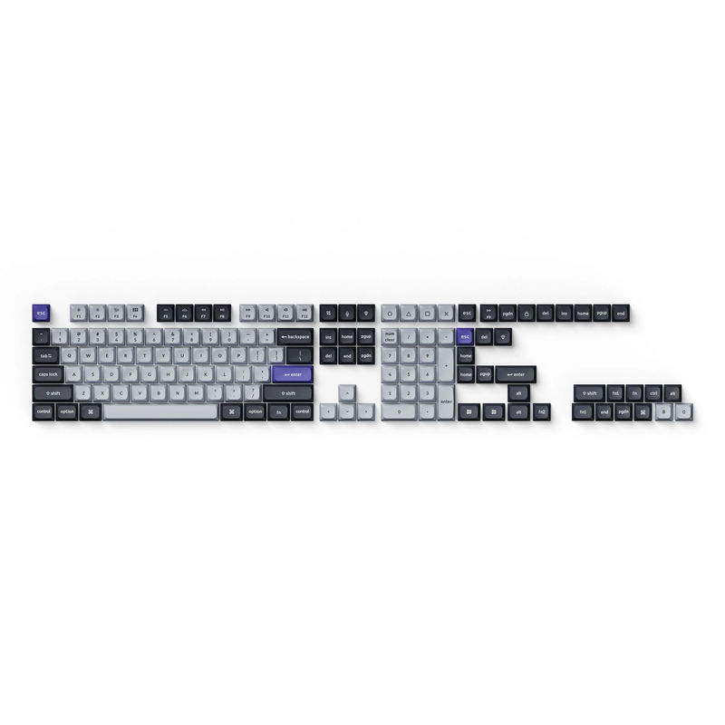 Double Shot KSA PBT Keycap Full Keycap Set - Version:Full Set - Colorways:Dark Gray And White Smoke