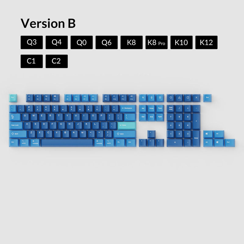 OEM Dye-Sub PBT Keycap Set - Ocean - Version:OEM Keycap Set - Keyboard Version:Version B
