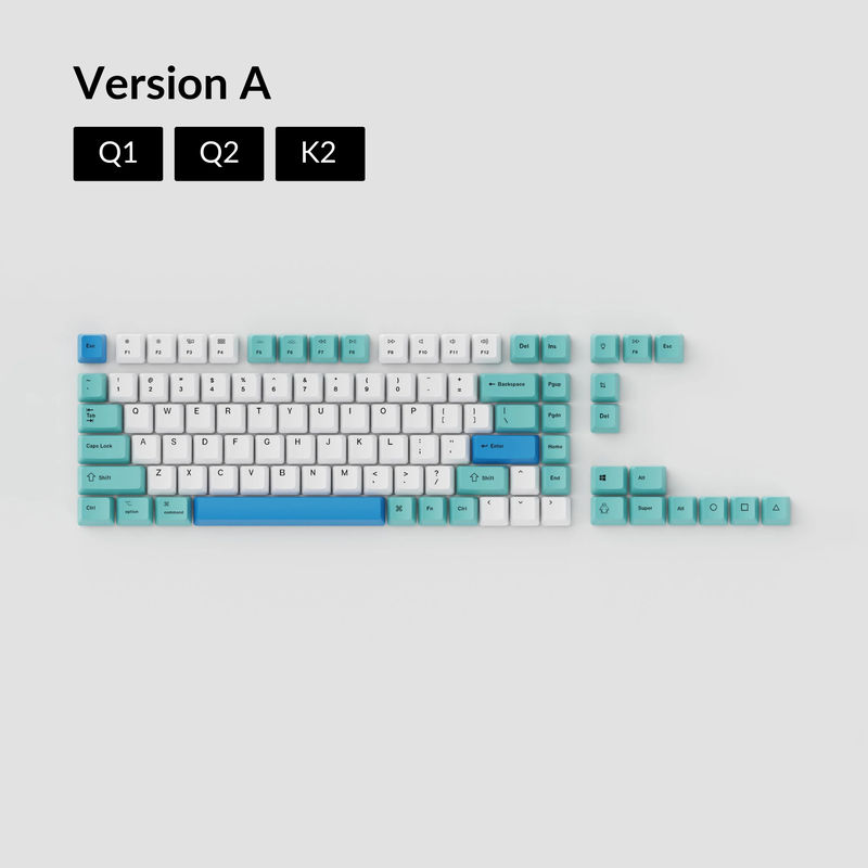 OEM Dye-Sub PBT Keycap Set - Iceberg - Version:OEM Keycap Set - Keyboard Version:Version A