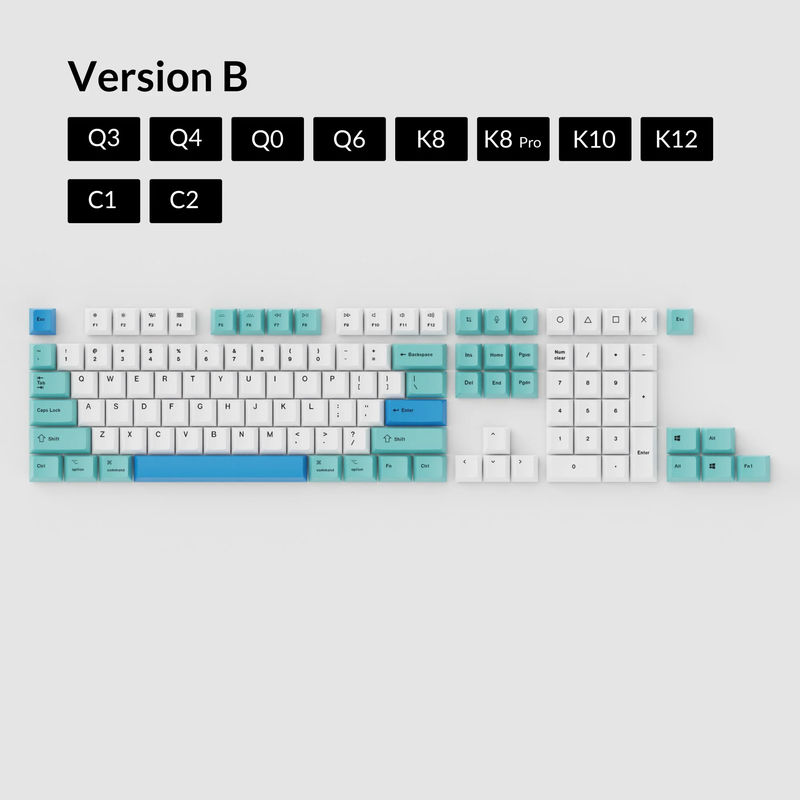 OEM Dye-Sub PBT Keycap Set - Iceberg - Version:OEM Keycap Set - Keyboard Version:Version B