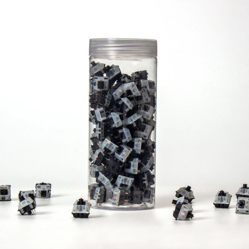 Gateron KS-3X47 Milky Top Black Bottom Switch - Option:Black - Quantity of one set:110 Switches