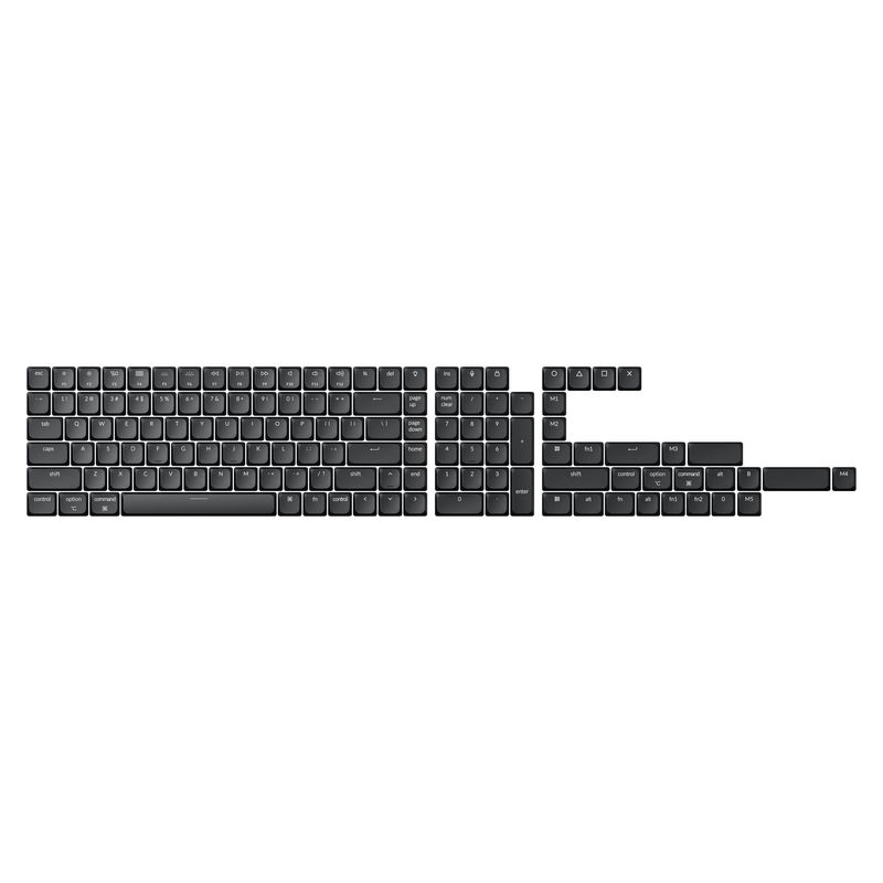 Low Profile ABS LSA Full Set Keycap Set - Version:Full Set - Colorways:White on Black