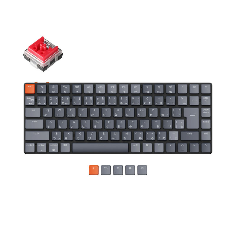 Keychron K3 Ultra-slim Wireless Mechanical Keyboard (Japan JIS Layout) - Version 2 - Version:RGB Backlight - Switch Type:Low Profile Keychron Optical (Hot-swappable) - Switch Option:Red