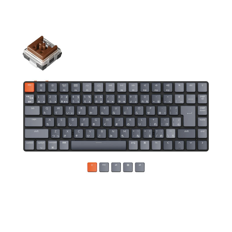Keychron K3 Ultra-slim Wireless Mechanical Keyboard (Japan JIS Layout) - Version 2 - Version:RGB Backlight - Switch Type:Low Profile Keychron Optical (Hot-swappable) - Switch Option:Brown