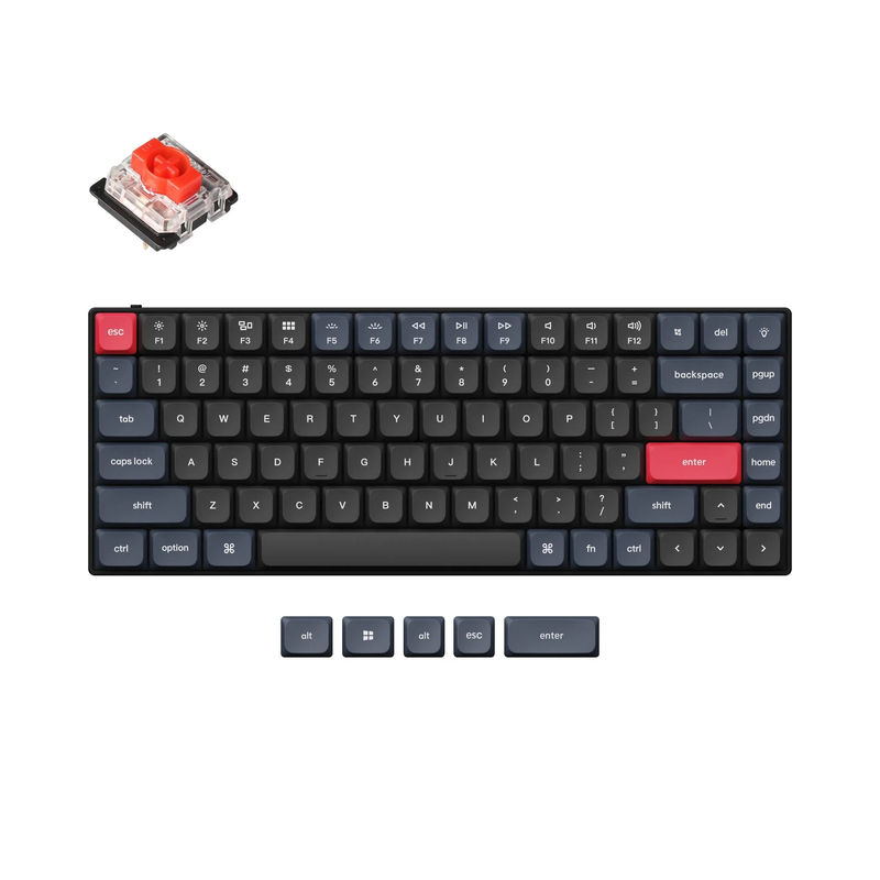 Keychron S1 QMK Custom Mechanical Keyboard - Version:White Backlight - Switch Type:Low Profile Gateron Mechanical - Switch Option:Red